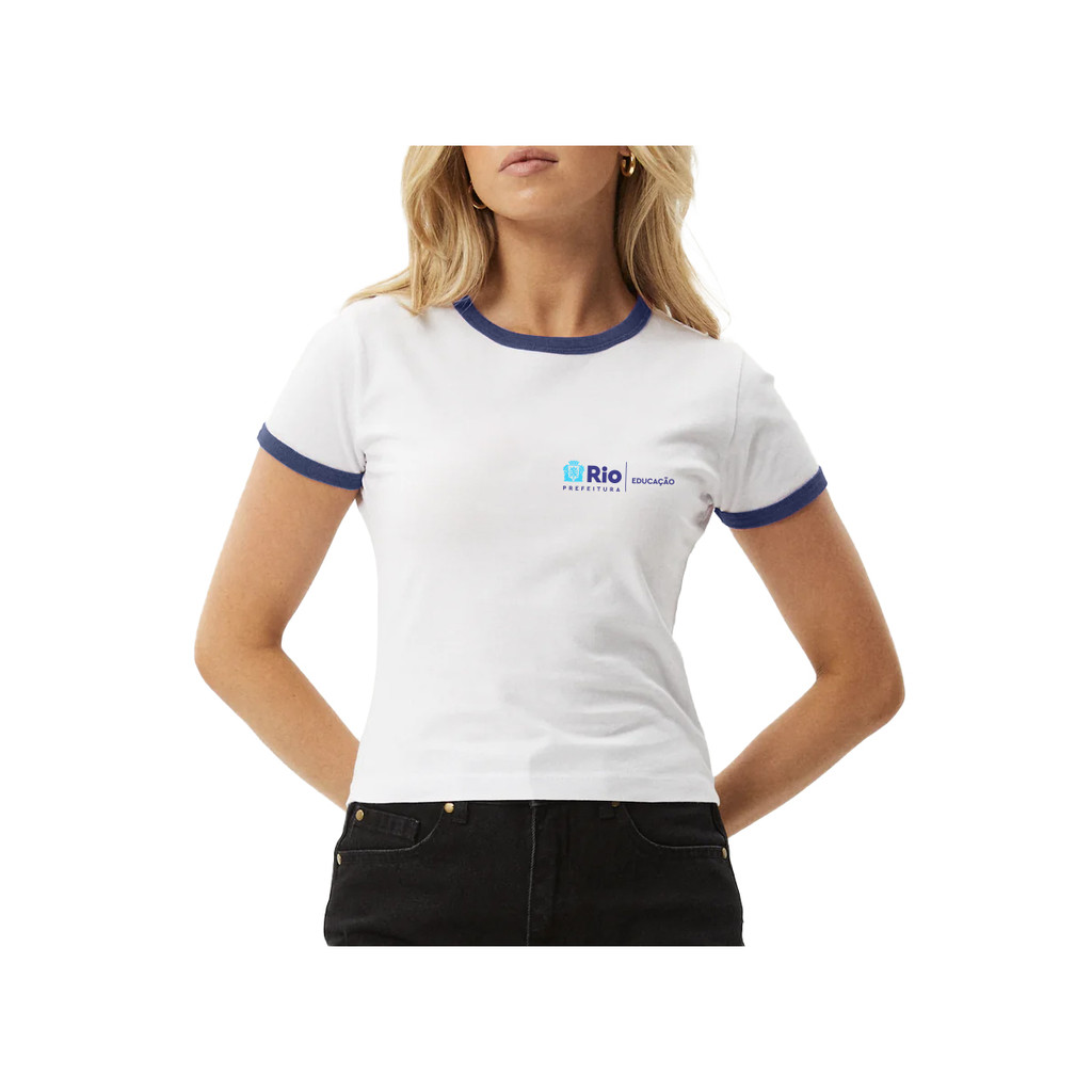 Camiseta Uniforme Colégio Municipal Rio De Janeiro Baby Look