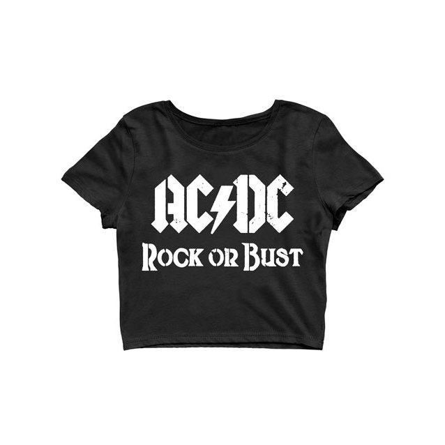 Cropped Rock Banda ACDC Logo Banda Show Tour Tumblr blogueira Banda De Rock AC-DC - Envio Imediato