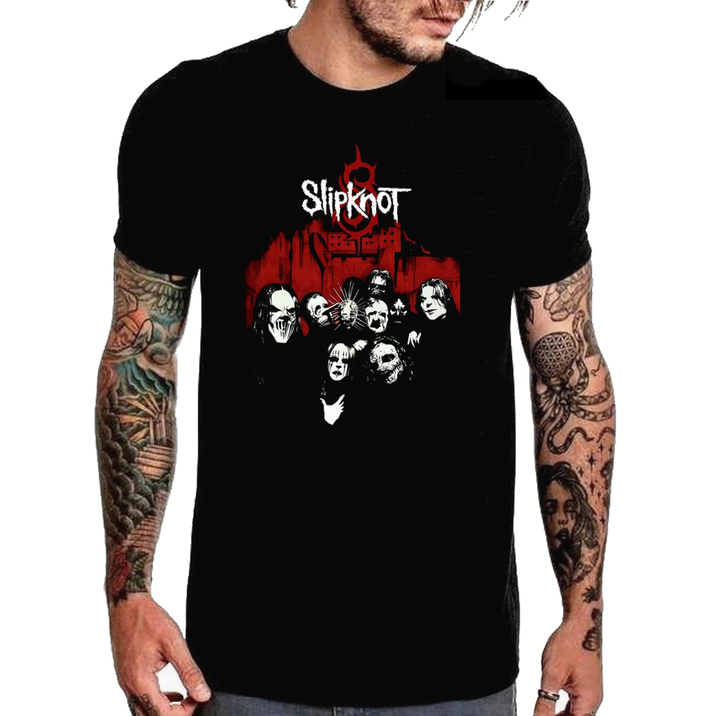 Camiseta Slipknot Show Brasil Camisa Logo Tradicional M6 Modelo Masculino