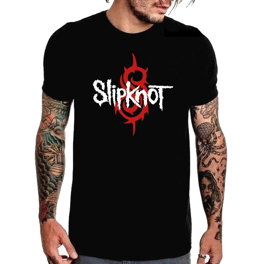 Camiseta Slipknot Show Brasil Camisa Logo Tradicional M0 Modelo Masculino