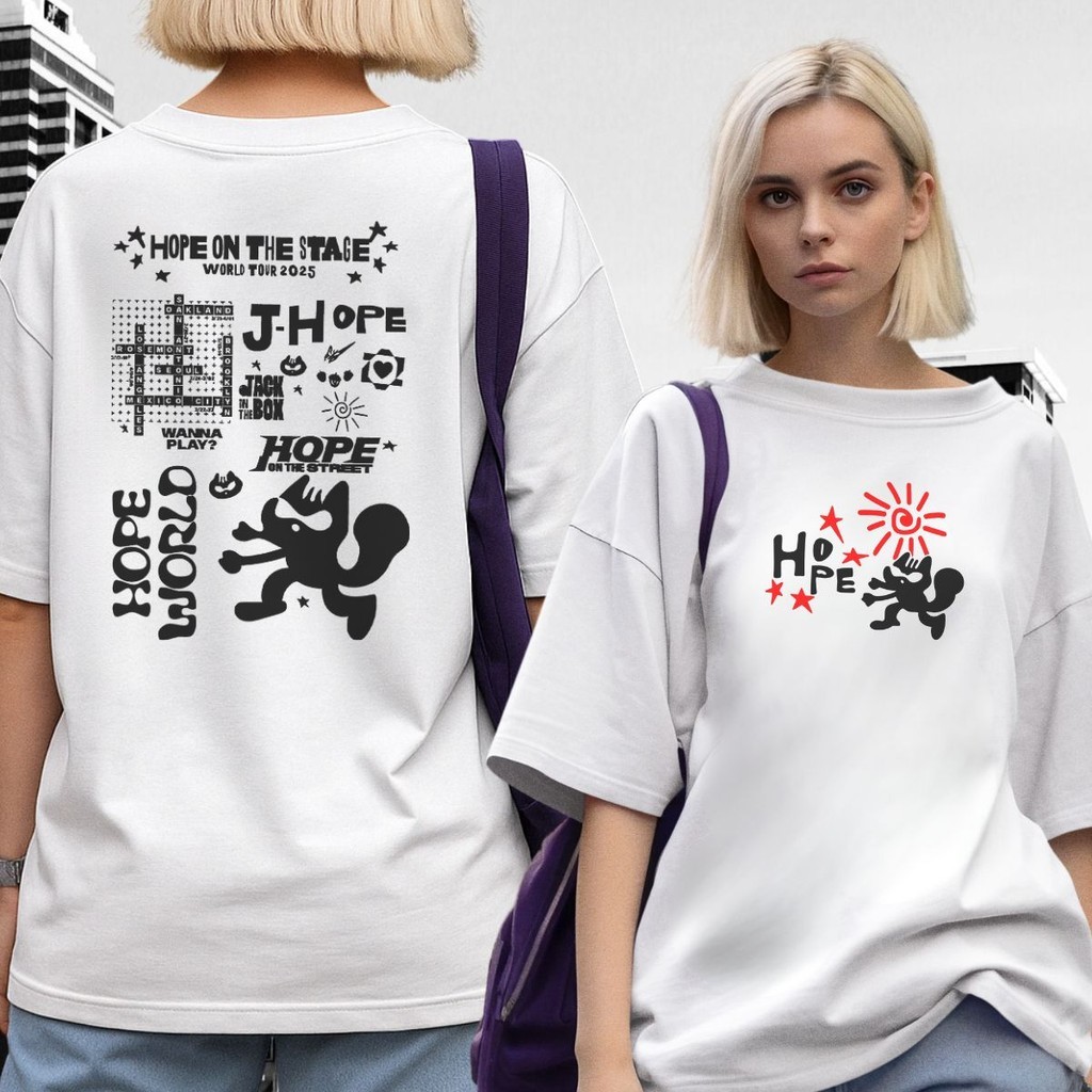 Camiseta J-hope On The Stage Hope World Tour Kpop Bts Show Logo Camisa 100% Algodão Blusa Unissex