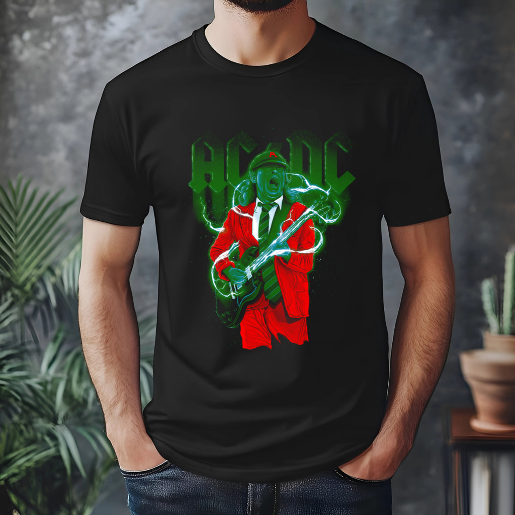 Camiseta Banda Acdc Unissex Logo Verde Rock Classica Basica Show 2026