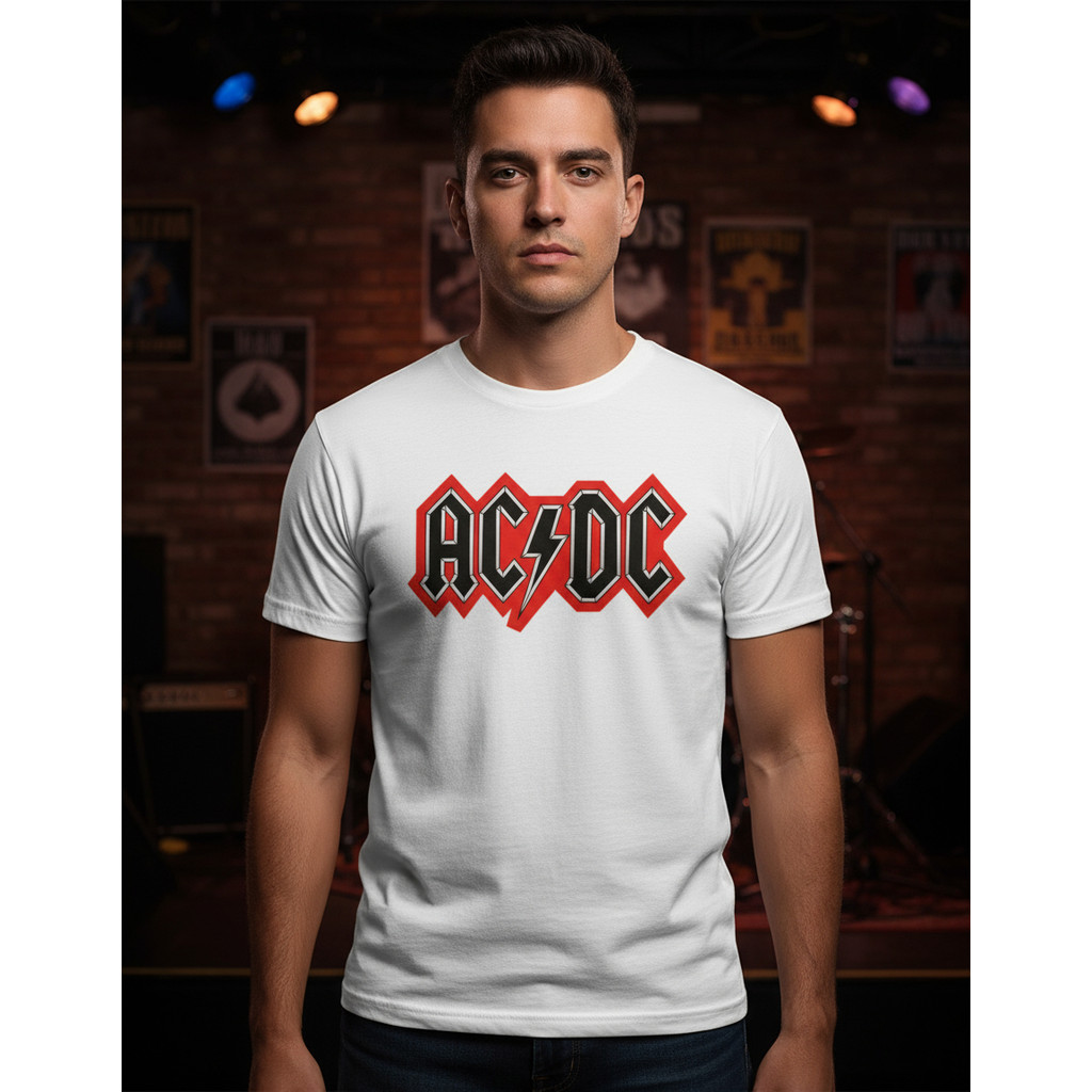 Camiseta Camisa Banda Rock Ac/dc Red Logo Show Tour Unissex