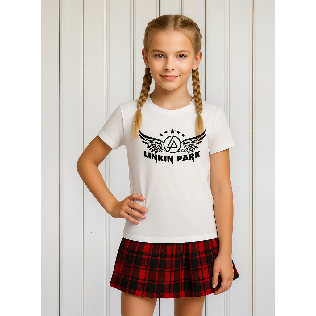 Camiseta Infantil Show Linkin Park Banda Rock Asas Logo