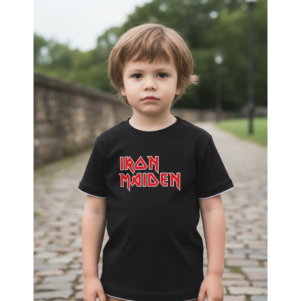 Camiseta  Infantil Iron Maiden Logo Banda Rock  Musica Show