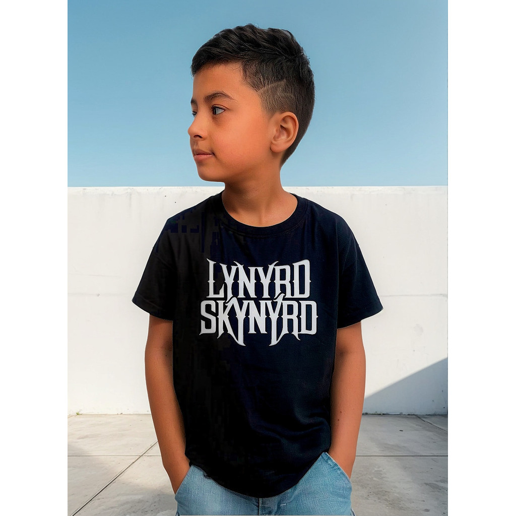 Camiseta Infantil Lynyrd Skynyrd Banda Rock Logo Show  Tour