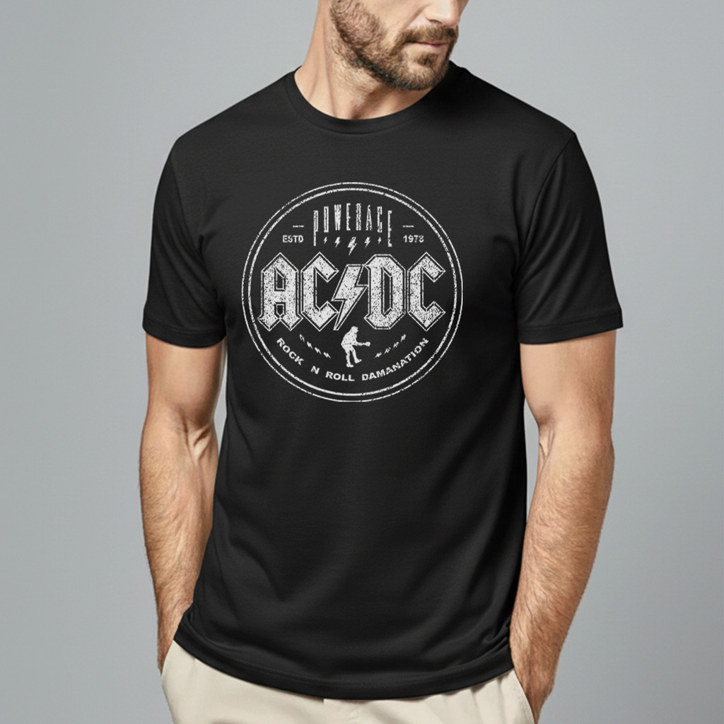 Camiseta Camisa Acdc Show Tour Rock Promo Logo Classica