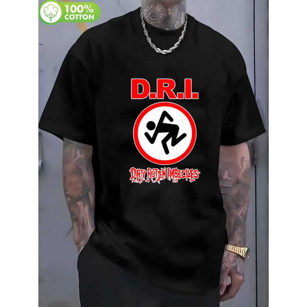 Camiseta basica em algodão rock metal banda Dirty Rotten Imbeciles Dri logo show brasil