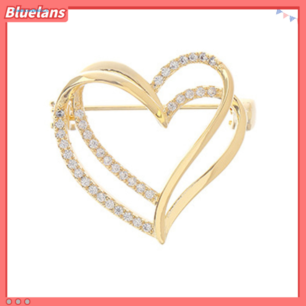 Exquisite Heart Brooch Double Hearts for Women – Elegant Rust-proof Alloy Pin Anti-oxidation Wedding Corsage Accessory