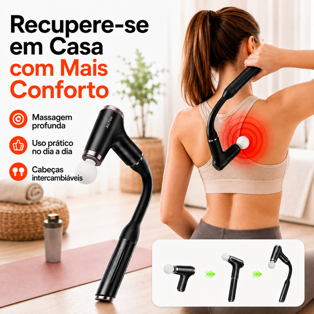12 in 1 Portable Elongated Muscle Massager Gun with 10 Speeds 3 Modes for Neck Waist and Shoulder Ergonomic