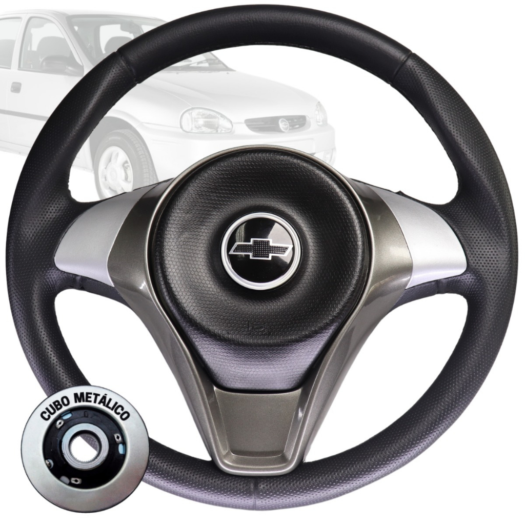Volante Esportivo Palio Grafite Para GM Corsa Premium Maxx Frente Montana Meriva Zafira Hatch Astra