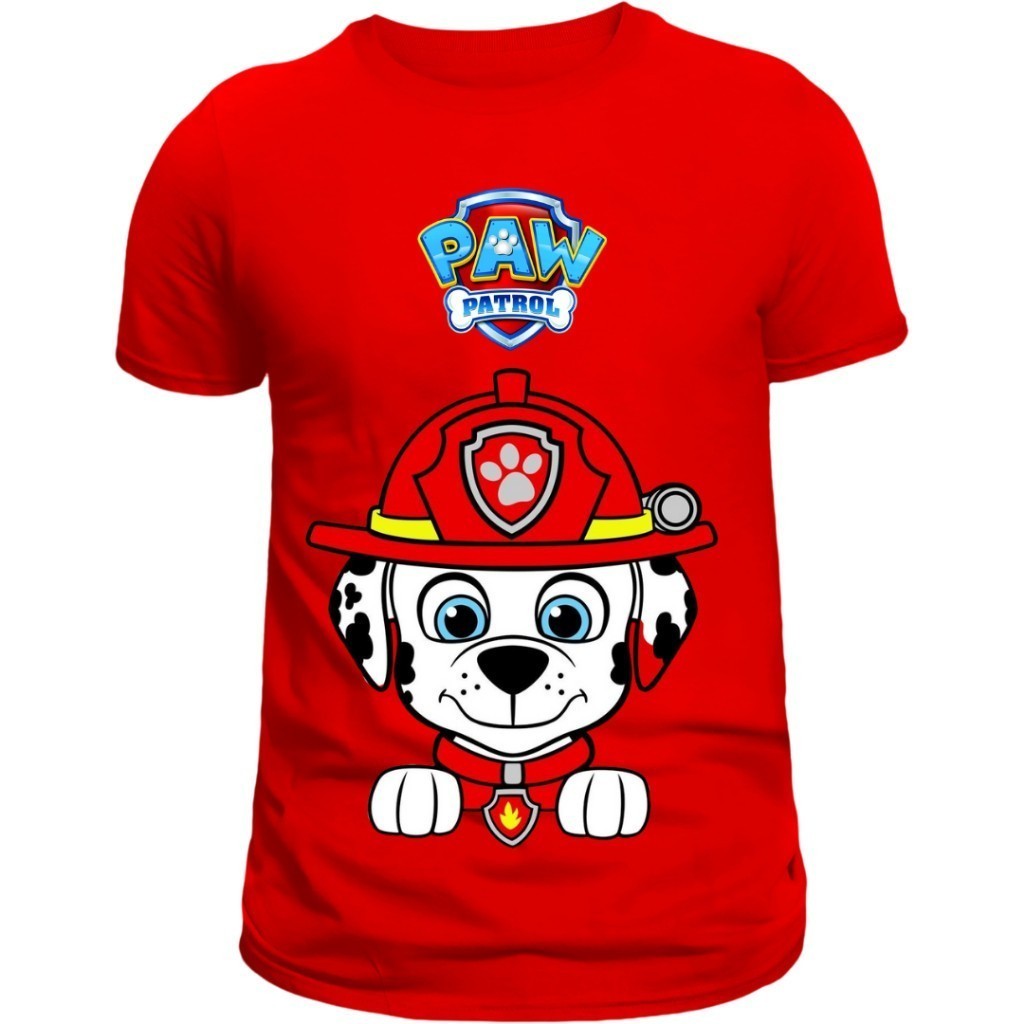 Camisa Infantil Patrulha Canina rosto Desenhos Algodão, Camisa Infantil e adulto, camiseta infantil