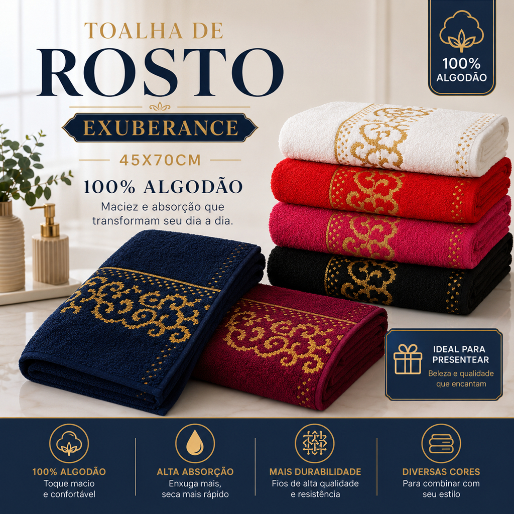 Toalha De Rosto Exuberance 45X70Cm 100% Algodão