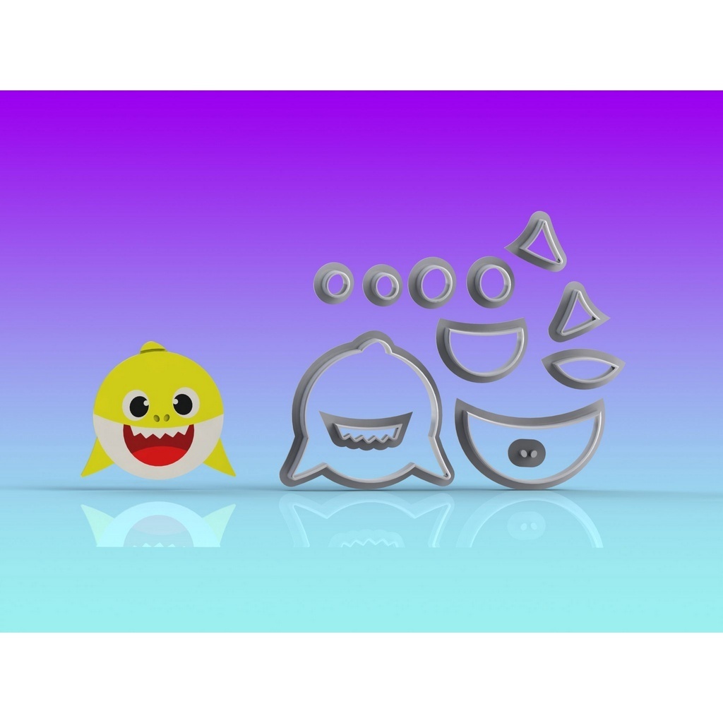 Cortador Baby Shark Rosto - Bebê Modular