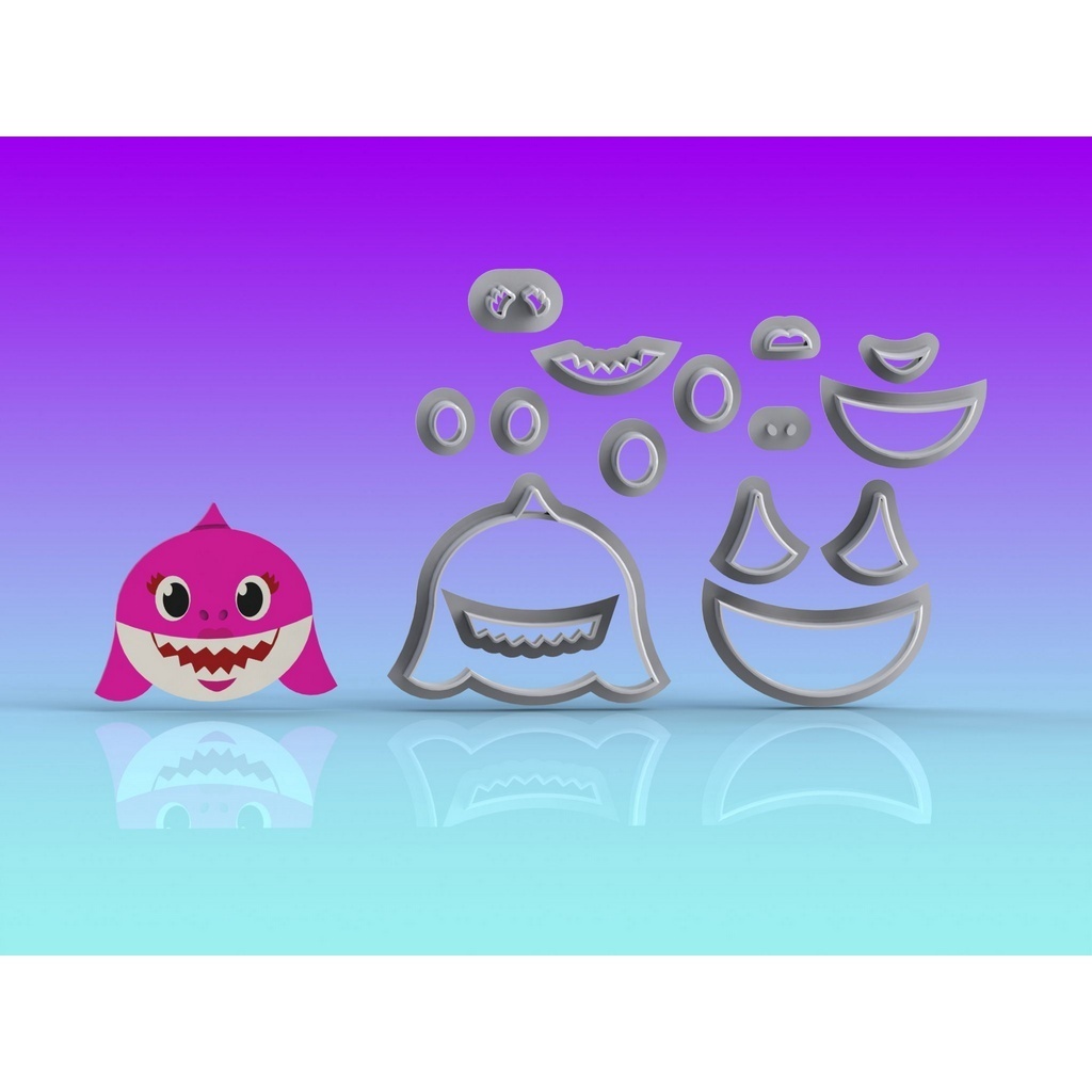 Cortador Baby Shark Rosto - Mamãe Modular