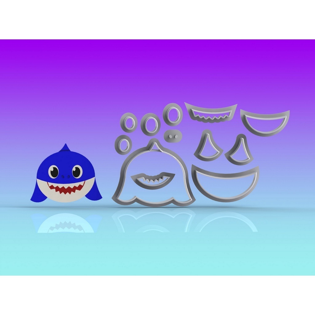 Cortador Baby Shark Rosto - Papai Modular