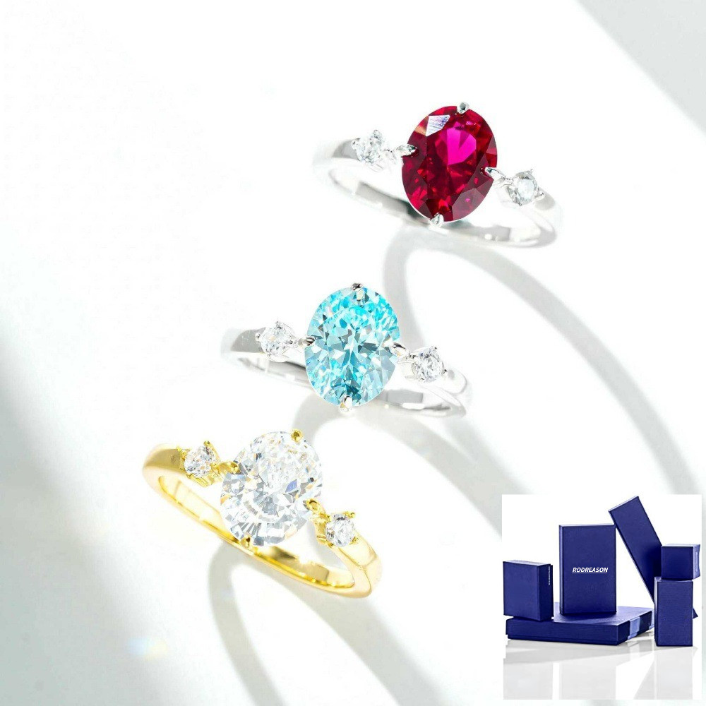 RODREASON S925 Anel Feminino De Prata Banhado A Ouro 18K Com Zircônia De Alto Carbono Joias Elegantes Para Mulheres