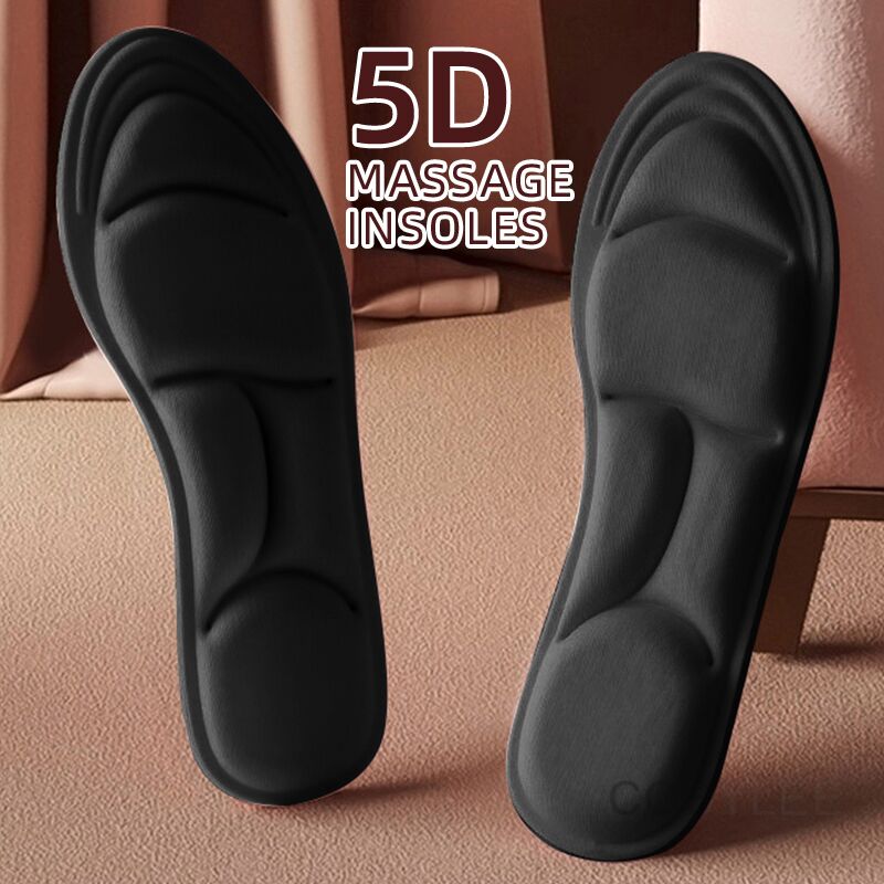 Palmilhas De Espuma Viscoelástica 5D Pretas/Bege Para Conforto , Suporte De Arco , Absorção De Choque , Perfeitas Calçad