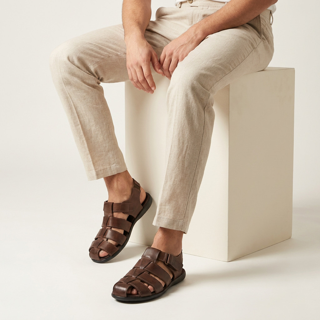 Sandália Masculina Sintético Leve Palmilha Confortável Casual Verão Antiderrapante Conforto