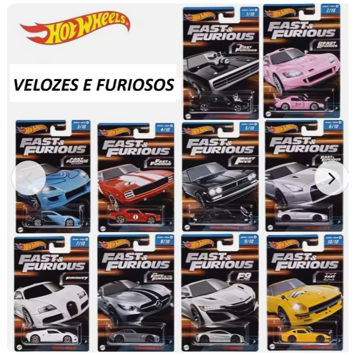 Hot Wheels Velozes e Furiosos – Ref. HNR88 | Mattel Original