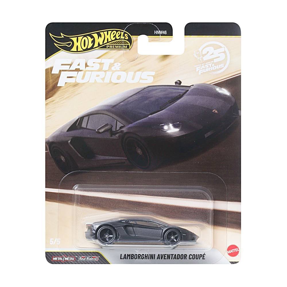 Miniatura Carro Lamborghini Aventador Coupé - Velozes e Furiosos 25 anos 5/5 - 1:64 - Hot Wheels Premium