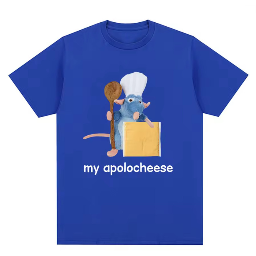 Camiseta My Apolocheese Blusa Casual Entrega Rápida Algodão Plus Size Unissex Camisa Ratatouille