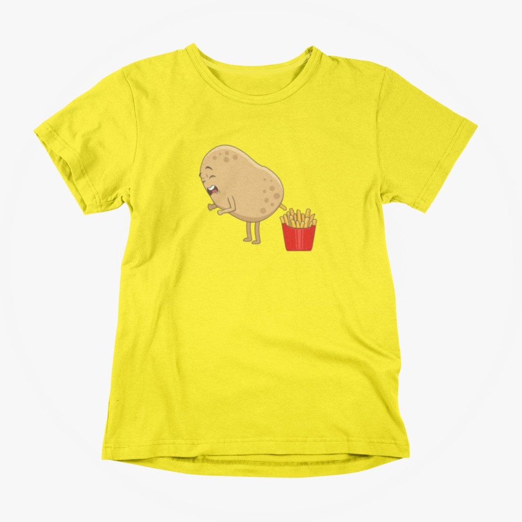 Camiseta unissex algodão blusa casual piada camisa batata frita p ao plus size envio rápido conforto