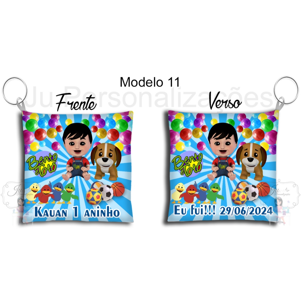 Lembrancinhas Personalizadas Para Aniversário 60 Chaveiros almofadas Bento e Totó