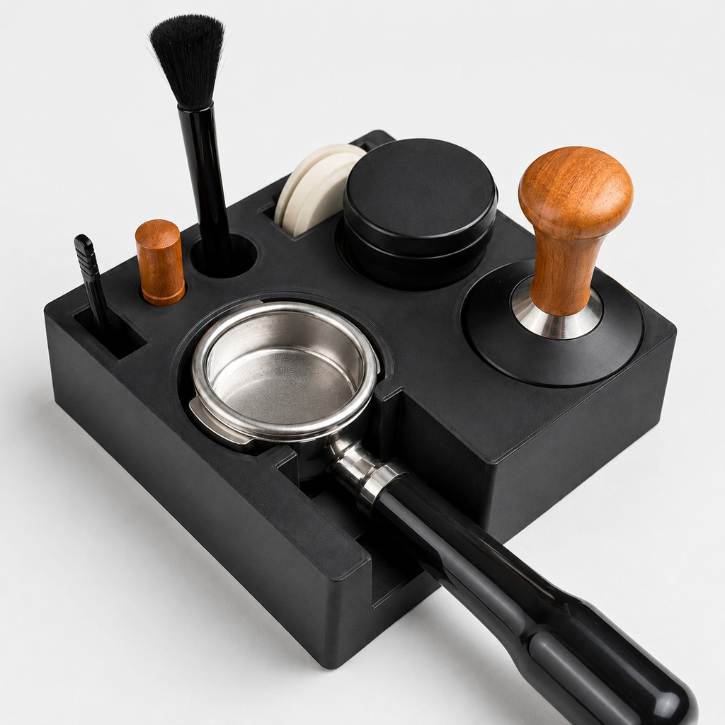 Estação de Compactação Café Espresso Tamper Barista 51mm 54mm 58mm