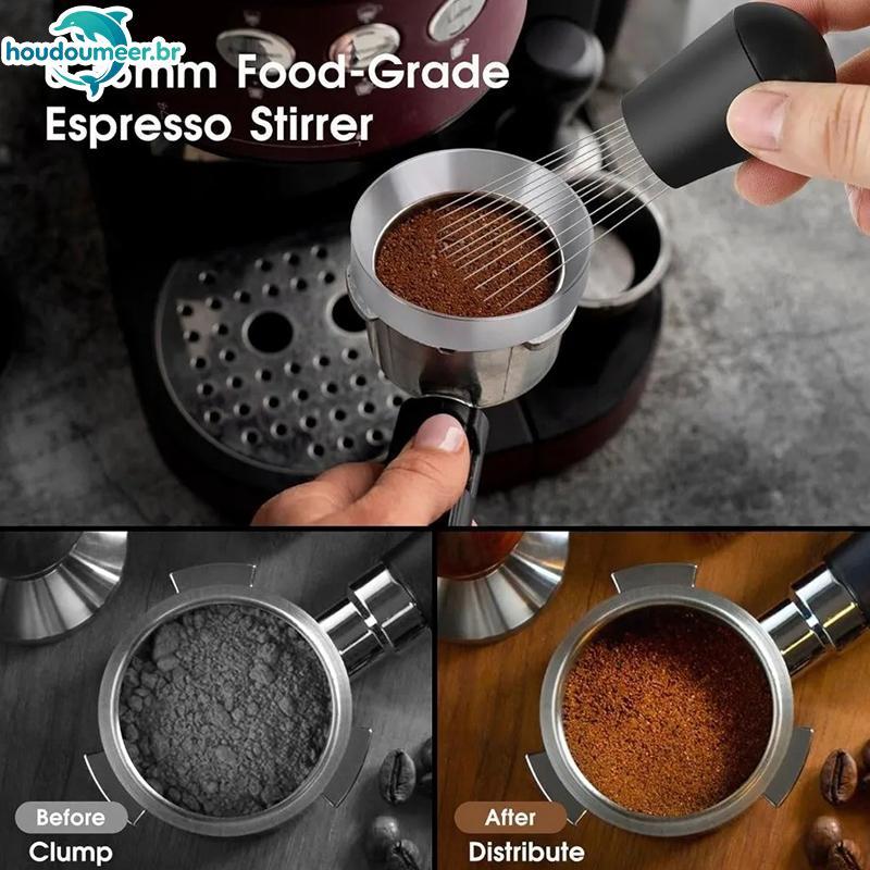 HOUDO 5 Pcs Kit De Acessórios De Café Espresso Tamper Nivelador WDT Ferramenta Funil De Dosagem 51/53/58mm