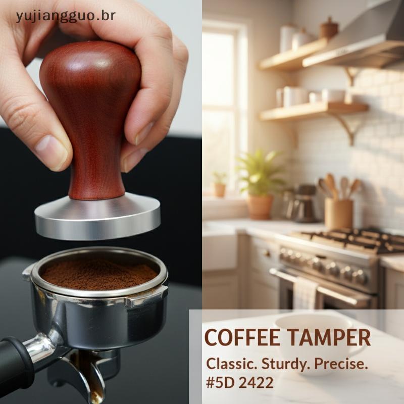 # Novo Premium Espresso Tamper 51mm 53mm Cabo De Madeira Maciça Ideal Para Entusiastas De Café Em Fabricação Caseira .