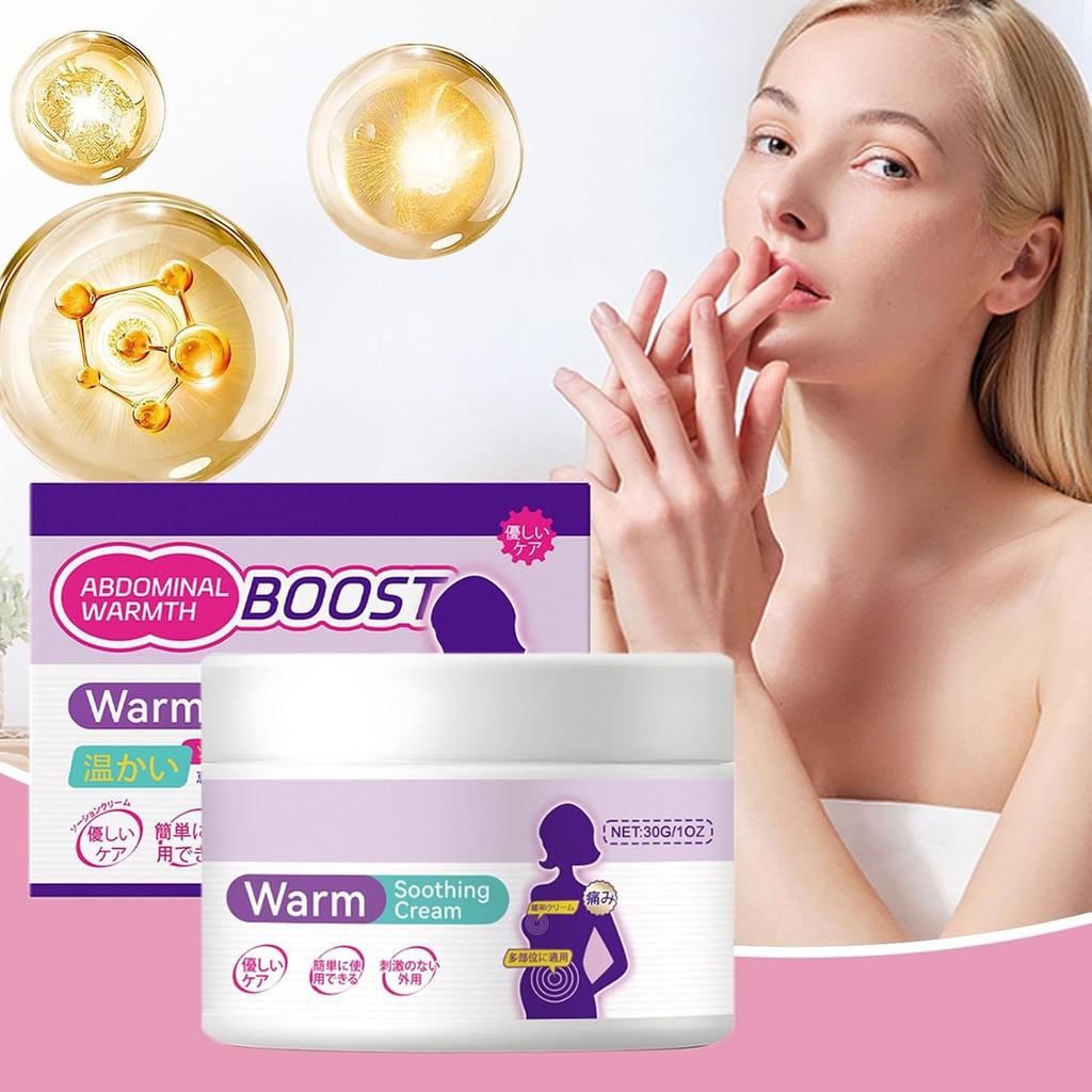 30g Women Abdominal Warm Soothing Massage Cream Gentle Skin Body Care Cream for Belly Comfort Portable External Use