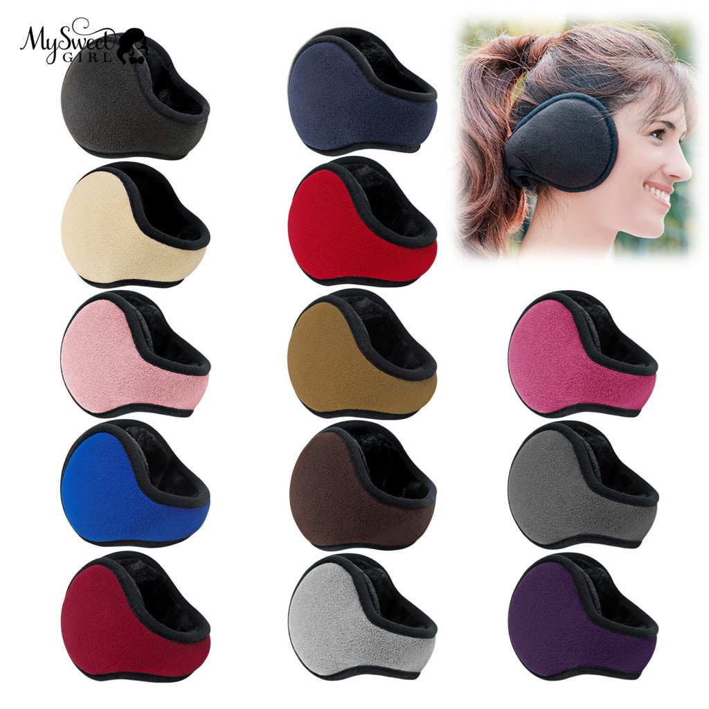 Thermal Polar Fleece Earmuffs Winter Ear Warmers Foldable Muffs for Men Women Warm Covers Portable Weather for Outdoor R