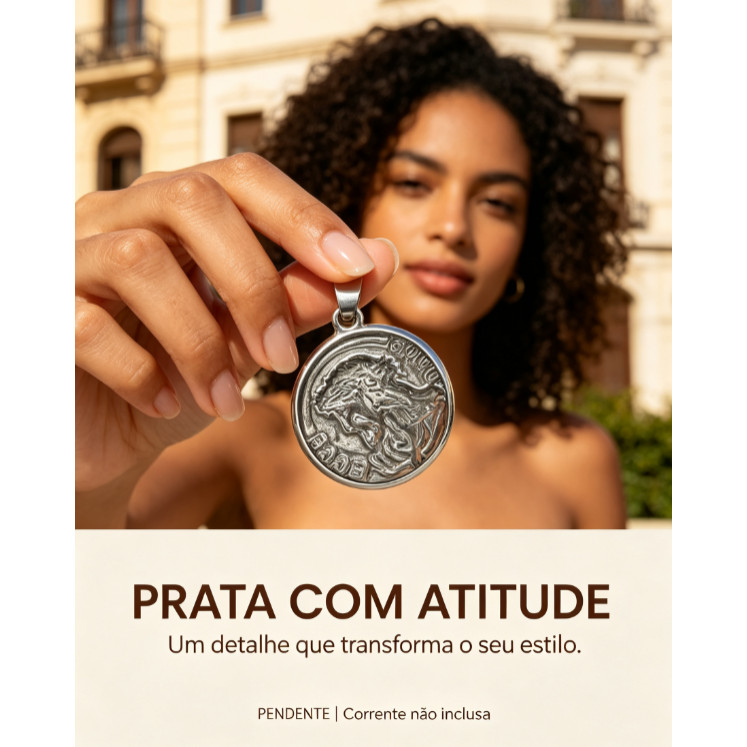 Pingente redondo com relevo prata envelhecido acessório artesanal para montar colar e pulseira, peça para artesanato