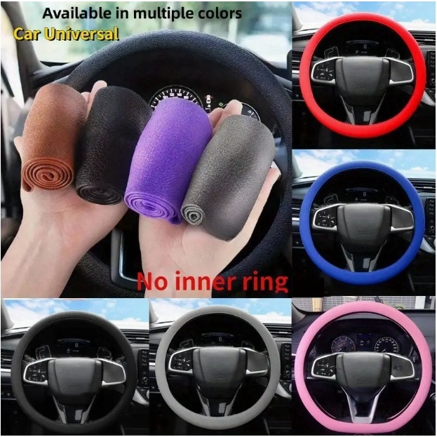 Capa protetora para volante universal de carro multicolorida de silicone flexível ultrafino sazonal de 36 a 40 cm