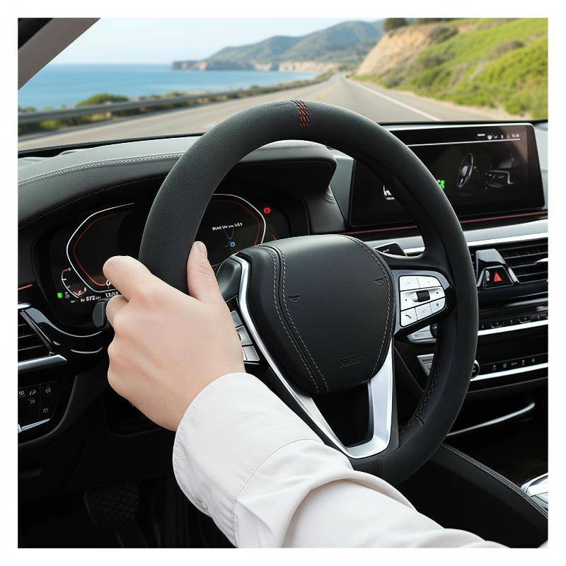 Capacidade Universal Alcantara Capa De Volante Ultrafina Fácil De Limpar 38 Cm Automática De Couro Antiderrapante Para S
