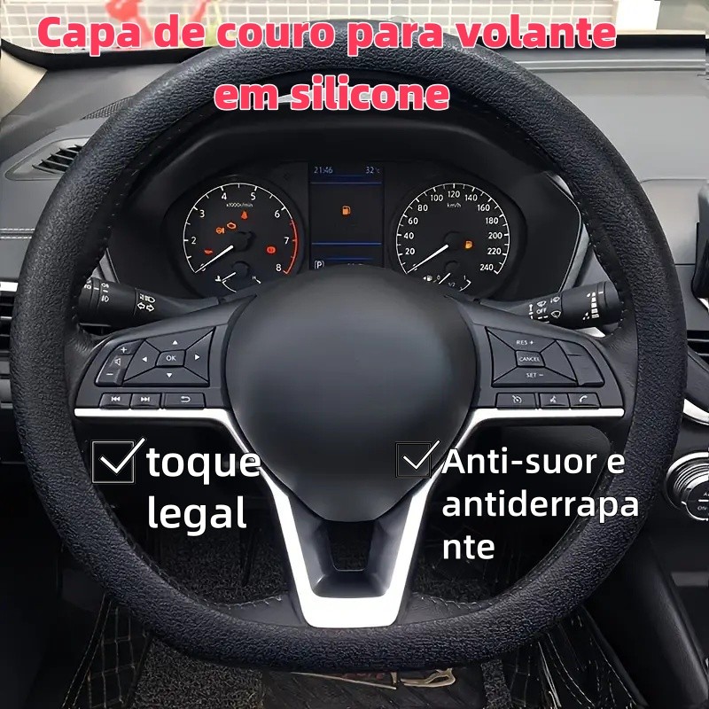 Capa protetora para volante universal de carro multicolorida de silicone flexível ultrafino sazonal de 36 a 40 cm