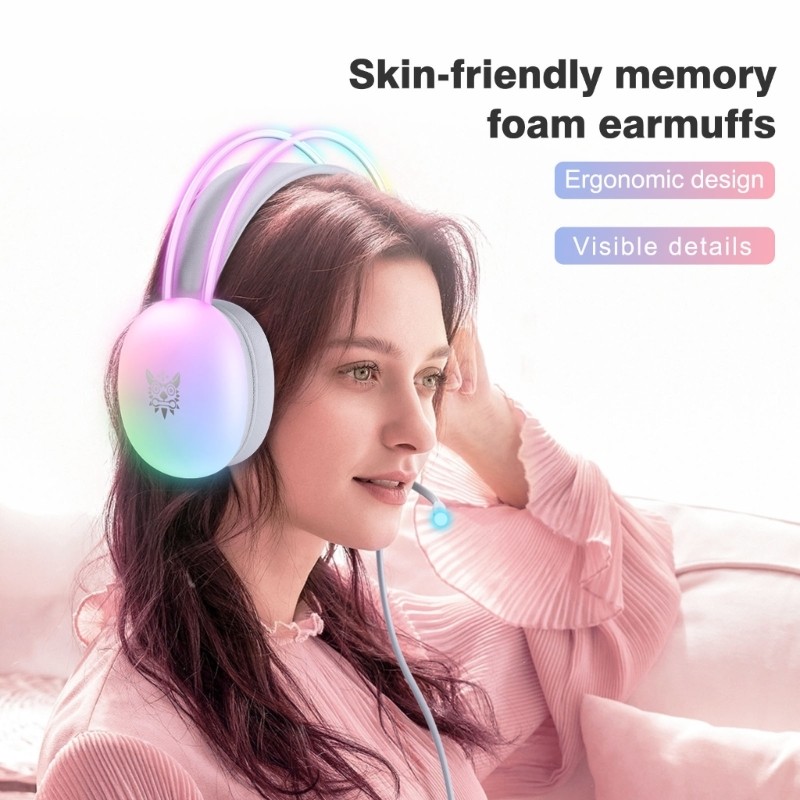 KOKO Gaming Headphone Com Microfone LED Light Bass Fone De Ouvido Ajustável