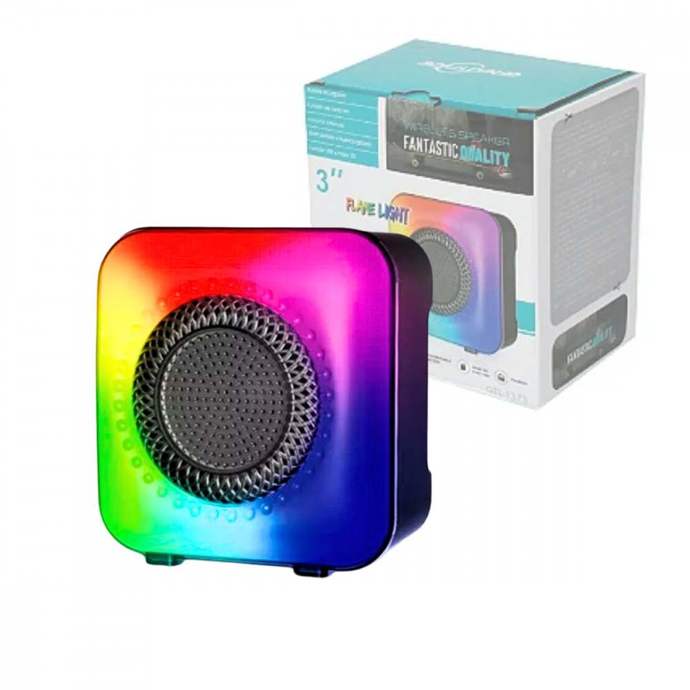 Caixa de som Bluetooth sem fio Portátil LED Light RGB Black GTS-1373