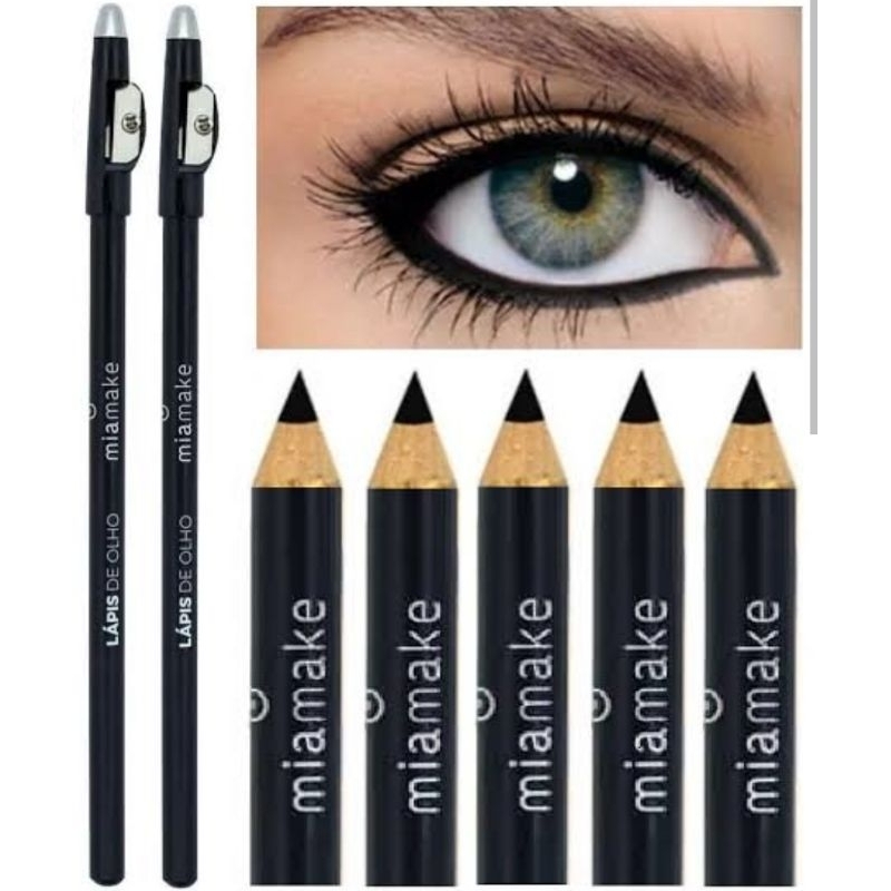 LAPIS DE OLHO PRETO MIA MAKE COM APONTADOR 12 UNIDADES