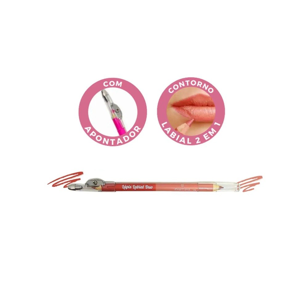 Lapis Labial Duo Com Apontador Mia Make