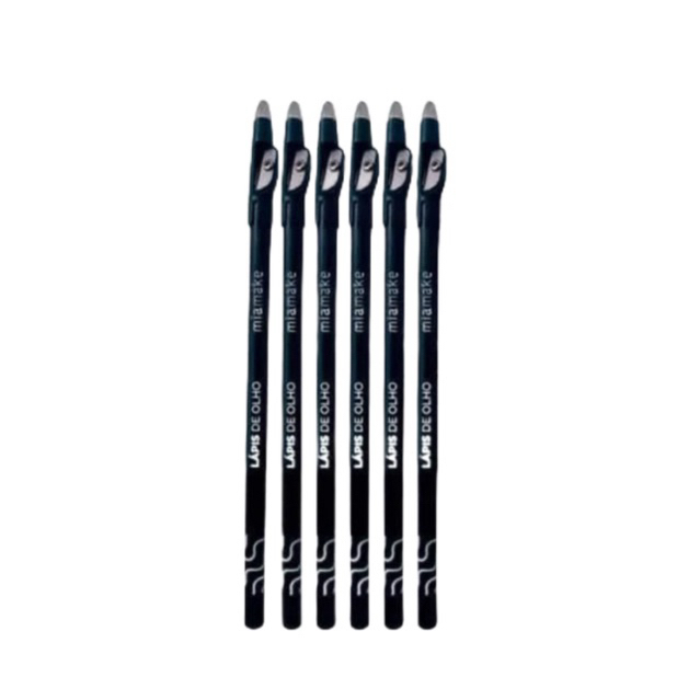 Kit 6 Lápis Preto com Apontador - Mia Make