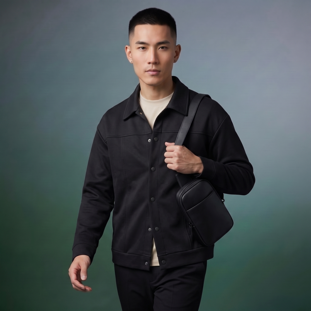 Jaqueta Masculina Estilo Camisa Grossa Botões Casual Outono Inverno