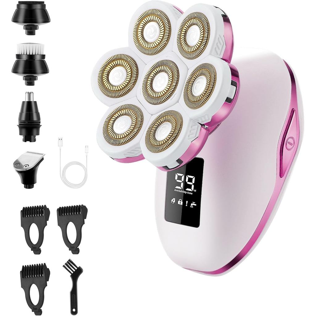 Electric Razors for Women, 7D Electric Shaver for Women, 5 in 1 Lady Shavers, Wet/Dry Bikini Trimmer, Painless Face Razo