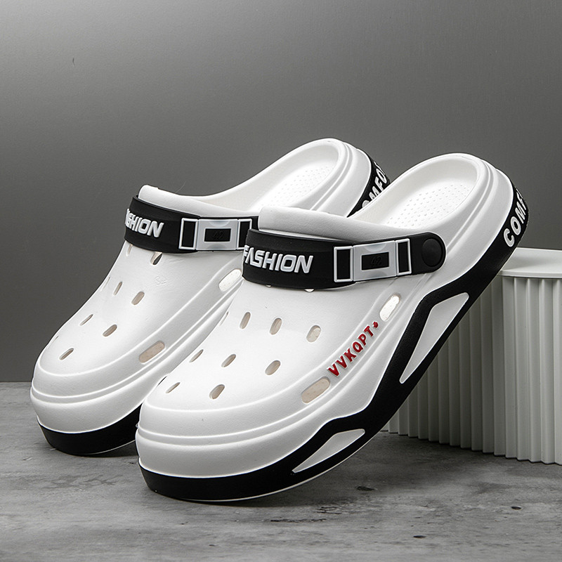 EVA novo estilo buraco sapatos masculinos verão exterior Wear versão coreana estudantes masculinos Baotou sandálias chin