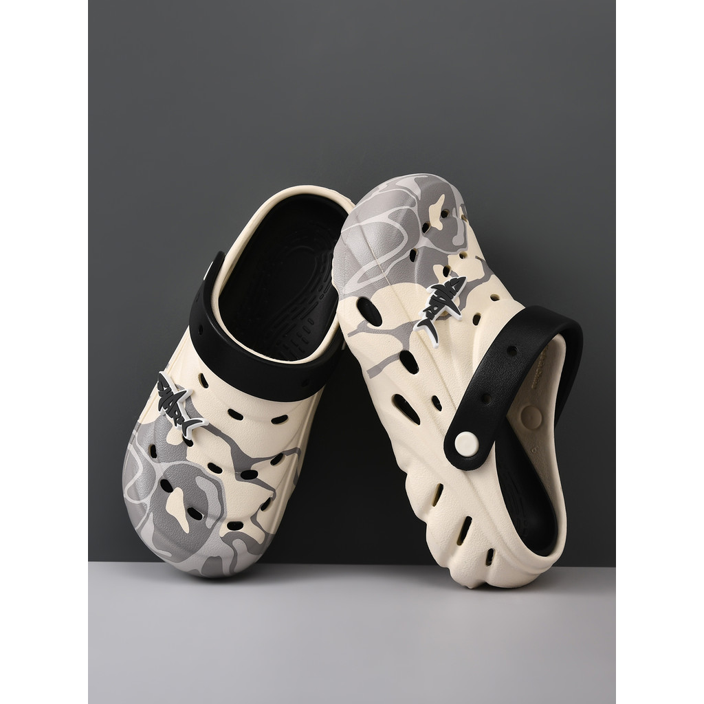 Buraco sapatos masculinos verão 2026 novo estilo de sola grossa merda-piso antiderrapante respirável condução praia chin