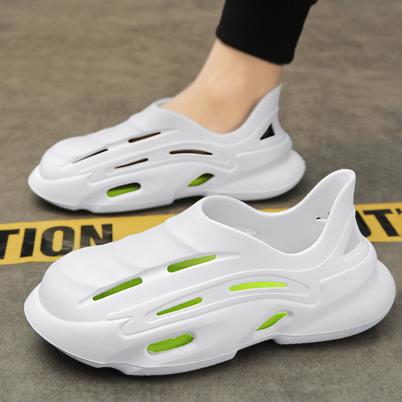 Buraco sapatos estilo masculino verão exterior usar antiderrapante pisando merda sentir sola grossa condução Baotou chin