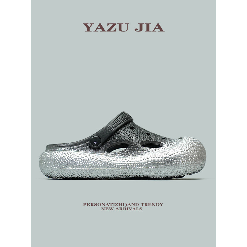 [Estilo exclusivo raro] pintura de laca prateada brilhante All-Match na moda buraco sapatos masculinos confortáveis chin