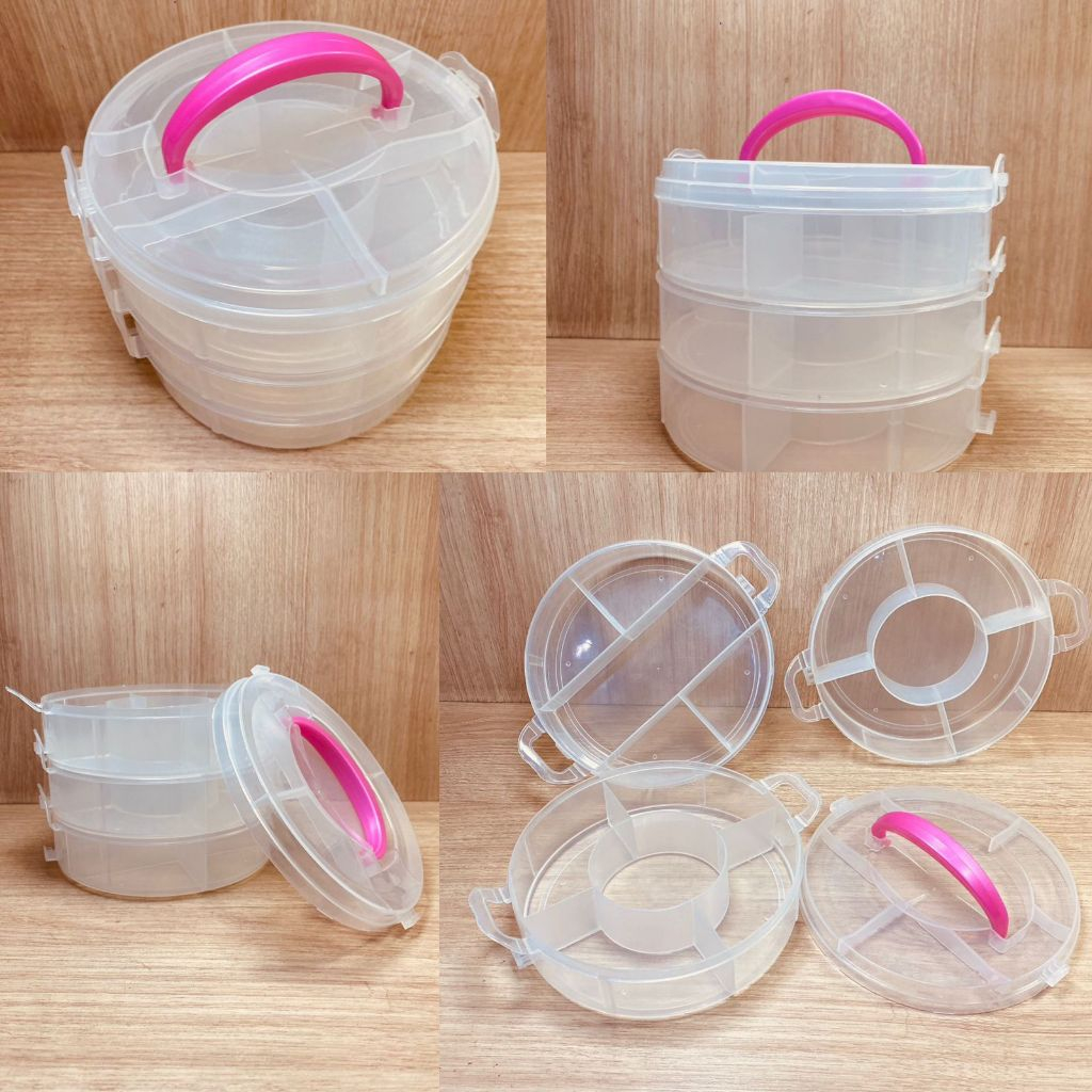 Organizador Caixa Plastica Com divisórias Para organizar Bijuterias Acessórios E Costura E Remédios 3 Andares
