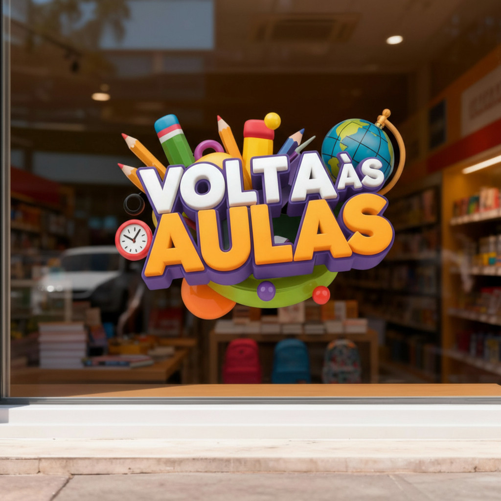 Adesivo Vitrine Volta As Aulas 100x70cm